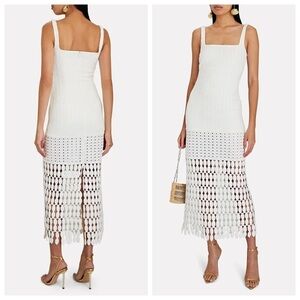 NWT ALEXIS South Scalloped Lace Knit Midi Dress - White Size XS